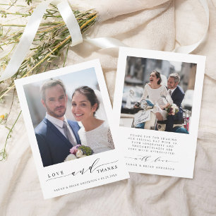 Carte De Remerciements Modern Love et remerciements Photo de mariage 