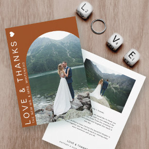 Carte De Remerciements Modern Love Photo Collage Terracotta