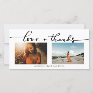 Carte De Remerciements Modern Love & Thanks Graduate Photo Collage