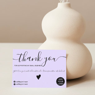 Carte De Remerciements Modern minimalist pastel lavender order thank you