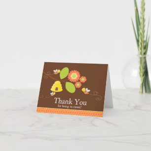 Carte De Remerciements Modern Mom to Bee Baby shower Thank You Note Card