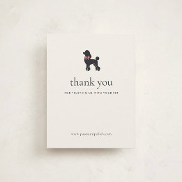 Carte De Remerciements Modern Neutral Dog Groomer Business Insert |
