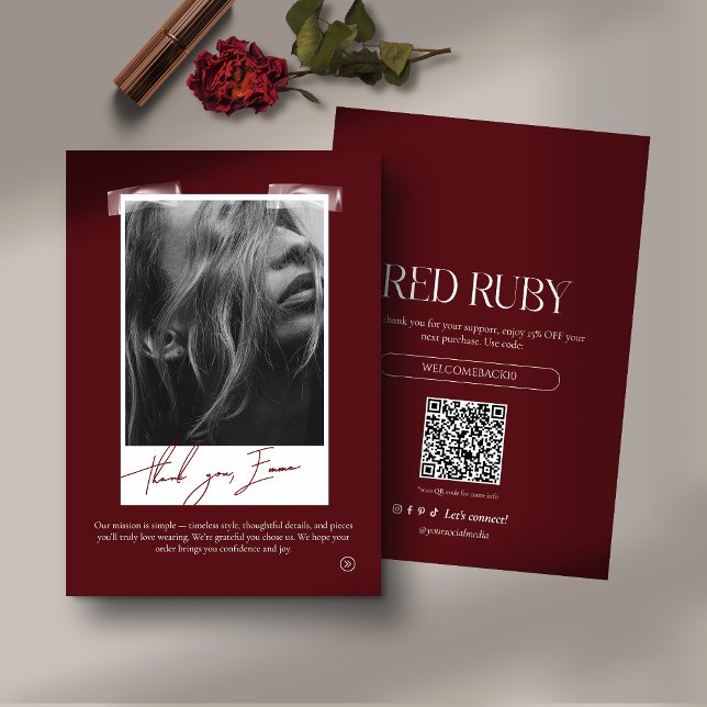 Carte De Remerciements Modern Photo Business Thank You Card (Créateur téléchargé)