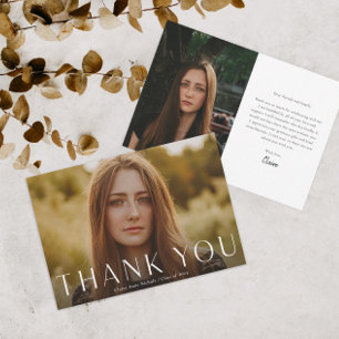 Carte De Remerciements Modern Photo Graduation