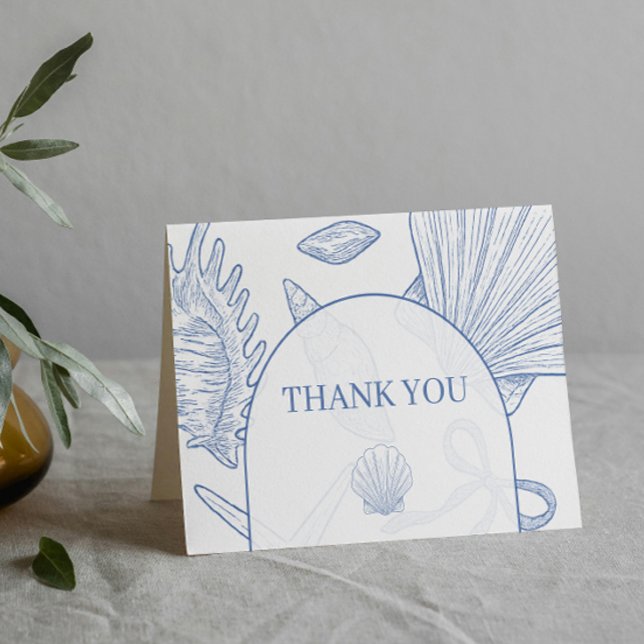 Carte De Remerciements Modern Under The Sea You Soon Blue Boy Baby Shower (Créateur téléchargé)