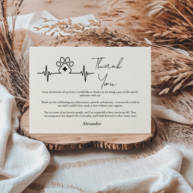 Carte De Remerciements Modern Vet Med Graduation Party (Créateur téléchargé)