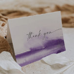 Carte De Remerciements Modern Watercolor | Purple Thank You<br><div class="desc">This modern watercolor purple thank you card is perfect for a stylish contemporary wedding. The minimalist, classic and elegant design feobjets simple water color paint brush strokes in pretty jewel tones. Personalize the inside of the card with your names, and a thank you message. Alternatively, leave the thanyou message matriplate...</div>