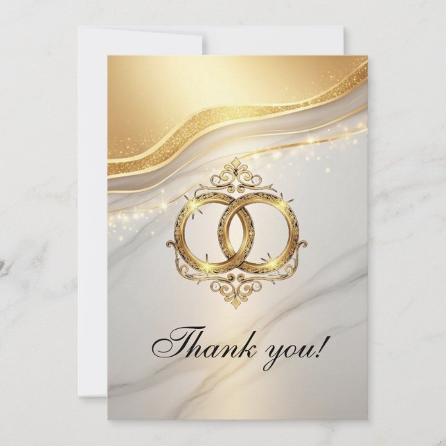 Carte De Remerciements Modern Wedding Thank You Card (Devant)