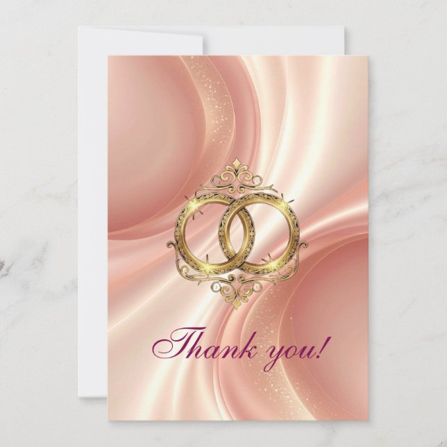 Carte De Remerciements Modern Wedding Thank You Card (Devant)