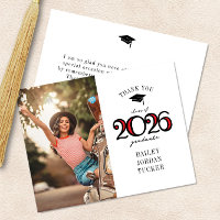 Moderne 2023 Couleurs de l'école Red Photo Graduat