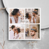 Moderne 4 Photo Collage Mariage Carré