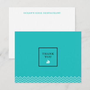 Carte de remerciements moderne Aqua Ocean Waves