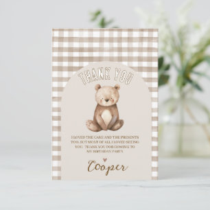 Carte De Remerciements Moderne Arc Brun Notre Petit Ours Anniversaire