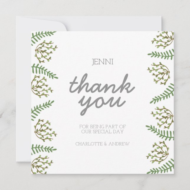 Carte de remerciements Moderne Avec Illustrations  (Devant)