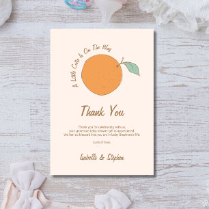 Carte De Remerciements Moderne Baby Shower pour un Petit Bout de Chou Ora