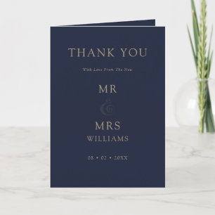 Carte De Remerciements Moderne Bleu Simple Nettoyage Mariage minimal