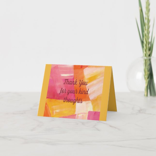 Carte De Remerciements Moderne Chaud Abstrait Printemps Crossroads Acryli (Devant)