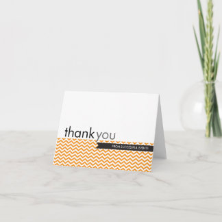 CARTE DE REMERCIEMENTS moderne chevron rayé orange