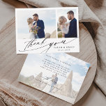 Carte De Remerciements Moderne Chic Calligraphie 3 Mariage photo<br><div class="desc">Carte de remerciements photo mariage simple et moderne avec une photo fanée en option et texte personnalisé au dos. Vous pouvez utiliser cette carte pour un mariage, une douche nuptiale, un fiançailles, un anniversaire ou tout événement spécial. Pour une personnalisation plus avancée de cette conception, cliquez sur le BOUTON OUTIL...</div>