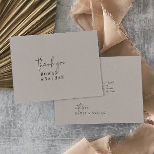 Carte De Remerciements Moderne Chic COULEUR ÉDITABLE Mariage plat