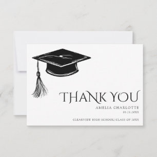 Carte De Remerciements Moderne chic Tassel de diplômé Cérémonie de remise