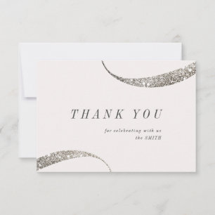 Carte De Remerciements Moderne classe minimaliste toute blanche fête