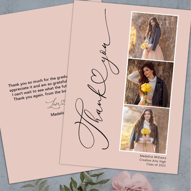 Carte de remerciements moderne de graduation cardi (Créateur téléchargé)