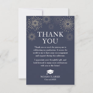 Carte de remerciements moderne de graduation Firew