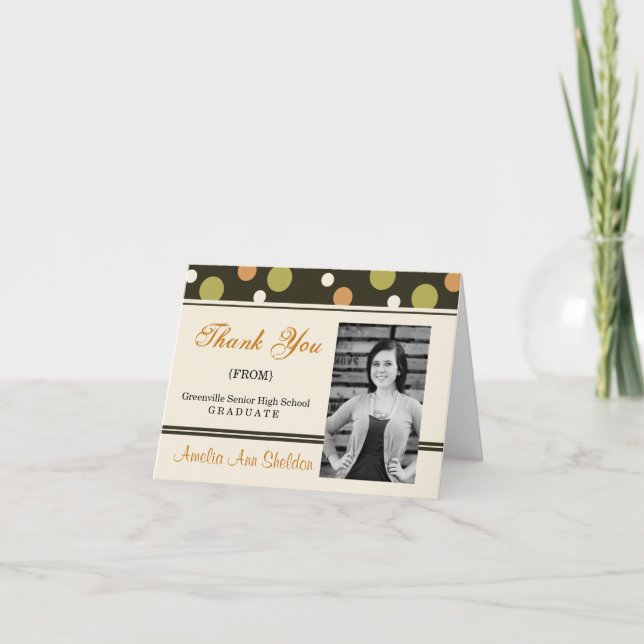 Carte de remerciements moderne de la fête de fin d (Devant)