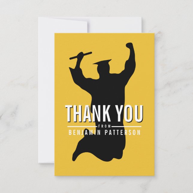 Carte de remerciements moderne d'obtention du (Devant)