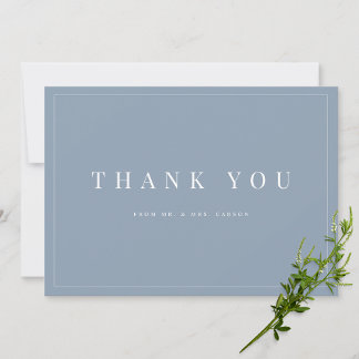 Carte de remerciements moderne Dusty Blue Mariage