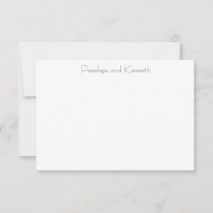 Carte De Remerciements Moderne Élégance Mariage Minimaliste Noir Blanc