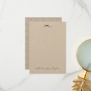 Carte De Remerciements Moderne élégant Rustique élégant Noir Bow Polka Po