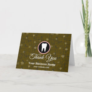 Carte De Remerciements Moderne Elegst Dentist Rose Gold Dental Office
