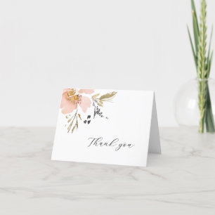Carte de remerciements moderne Floral Watercolor S