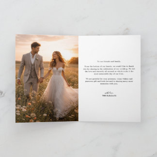 Carte De Remerciements Moderne Lettre De Mariage Minimaliste De Script De