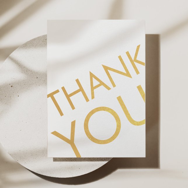 Carte de remerciements Moderne Minimaliste Foil Me (Minimalist Thank You Card Foil Metallic)