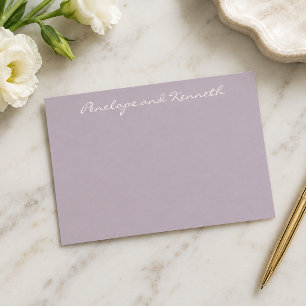 Carte De Remerciements Moderne Minimaliste Lavande Violet Simple Cursive