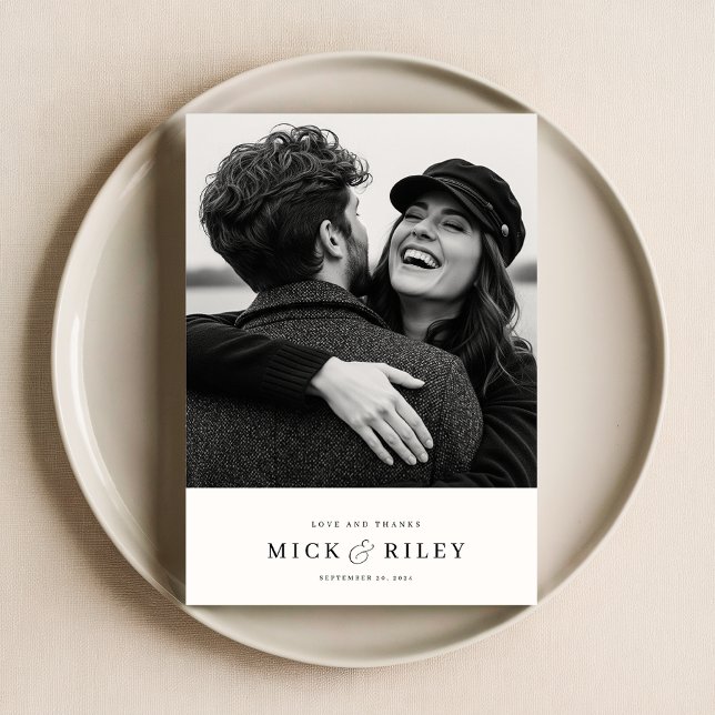 Carte De Remerciements Moderne minimaliste Mariage photo simple (Créateur téléchargé)