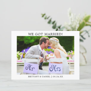 Carte De Remerciements Moderne Minimaliste Simple Nous Nous Sommes Mariés