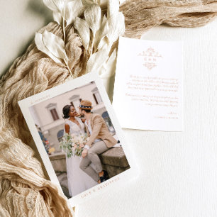 Carte De Remerciements Moderne monogramme boho Remerciement de mariage