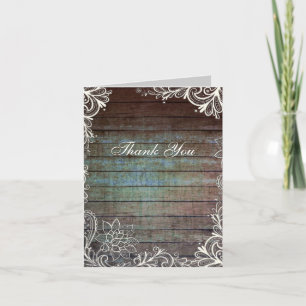 Carte De Remerciements moderne remerciement de mariage rustique en bois d