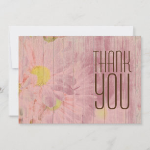 Carte De Remerciements Moderne Rose professionnel Gold Floral Minimaliste