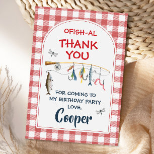Carte De Remerciements Moderne Rouge Ofishally Un 1er Anniversaire