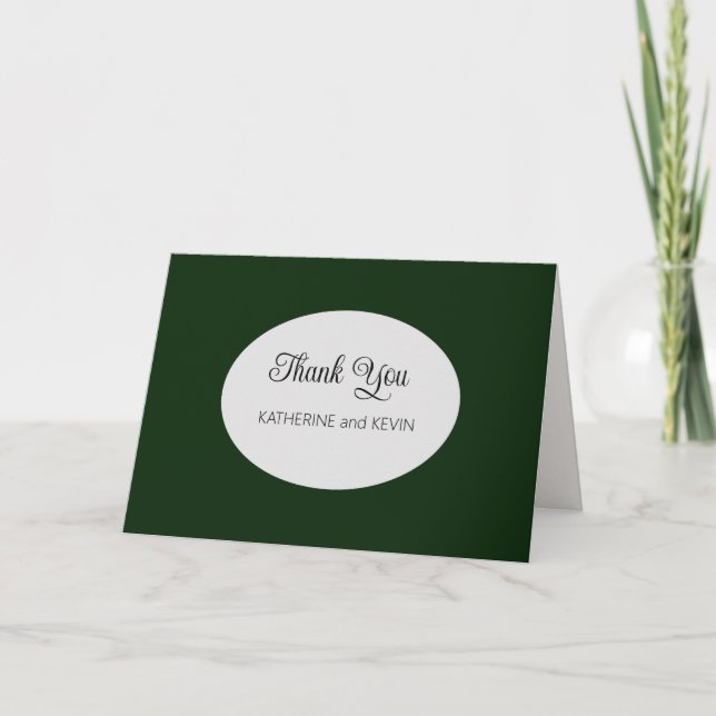 Carte De Remerciements Moderne Simple Forest Green (Devant)