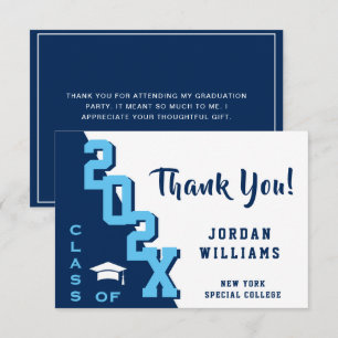 Carte De Remerciements Moderne Simple Minimaliste Golden Graduation