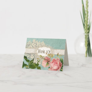 Carte De Remerciements Moderne Vintage Lace Tasse Tacheté d'Hydrangea et 
