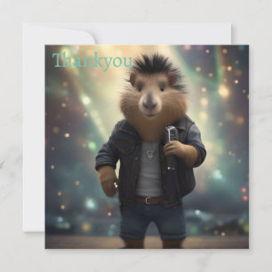 Carte De Remerciements "Mohawk Capybara : Rockin' the River !"