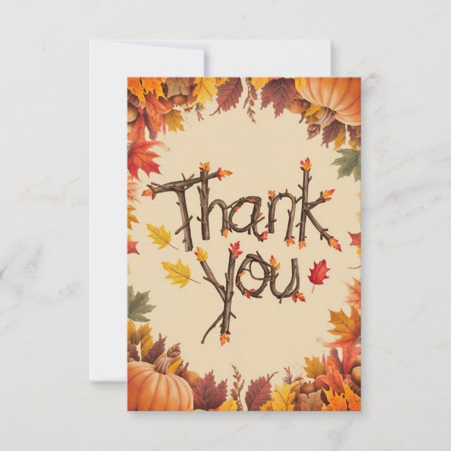 Carte De Remerciements Moisson Maple Automne automne (Devant)