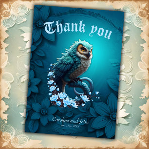 Carte De Remerciements Moment de Sagesse, Le hibou magique, majestueux, m